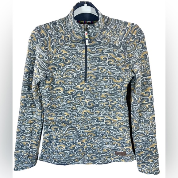 Sherpa Adventure Gear Pullover Womens XS Gray Namla Fleece 1/4 Zip Jacket Swirl - Picture 1 of 9